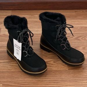 JBU by Jambu Brunswick Waterproof Mid-Calf Boots Size 6 NIB Black w/ Faux Fur…